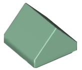 Brick Sloped Double 45° 1 x 1 in Sand Green