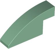 Brick Curved 1 x 4 x 1 2/3 No Studs in Sand Green