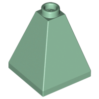 Brick Sloped 75° 2 x 2 x 2 Quadruple Convex in Sand Green