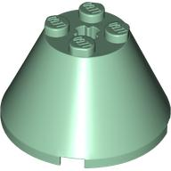 Cone 4 x 4 x 2, Axle Hole [Plain] in Sand Green