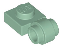 Plate Special 1 x 1 with Clip Light, Bar Hole [Thick Ring] in Sand Green