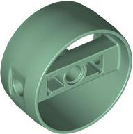 Technic Cylinder 4 x 4 with Pin Holes and Centre Bar, Closed Sides on Bar in Sand Green
