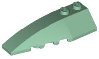 Brick Wedged, Curved 6 x 2 Left, Inner Ridges in Sand Green