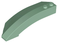 Brick Wedged, Curved 8 x 3 x 2 Open Right in Sand Green