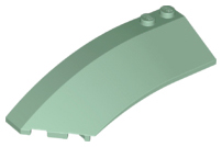 Brick Wedged, Curved 8 x 3 x 2 Open Left in Sand Green