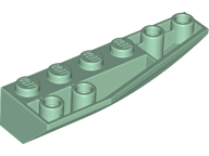 Brick Wedged, Curved Inverted 6 x 2 Right in Sand Green