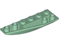 Brick Wedged, Curved Inverted 6 x 2 Left in Sand Green