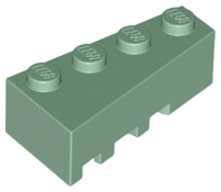 Brick Wedged, Angled 4 x 2 Right in Sand Green