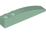 Brick Curved 6 x 1 in Sand Green