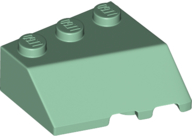 Brick Wedged, Sloped 45° 3 x 3 Left in Sand Green