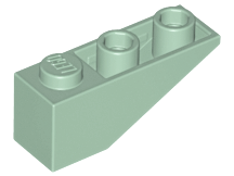 Brick Sloped Inverted 33° 3 x 1 with Internal Stopper and No Front Stud Connection in Sand Green