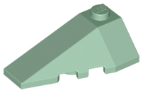 Brick Wedged, Sloped 4 x 2 Triple Left in Sand Green