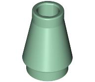 Cone 1 x 1 [No Top Groove] in Sand Green