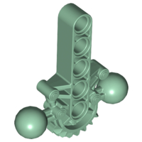 Large Figure Skeletal, Torso with Beam, 2 Ball Joints, and 7 Tooth Half Gear in Sand Green