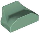Brick Wedged, Curved 1 x 2 x 2/3 No Studs, Wing End in Sand Green