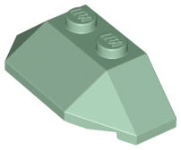 Brick Wedged, Sloped 45° 2 x 4 Triple in Sand Green