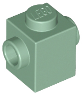 Brick Special 1 x 1 with Studs on 2 Sides in Sand Green