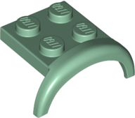 Wheel Arch, Mudguard 2 x 3 x 1 1/3 with 2 x 2 Plate in Sand Green
