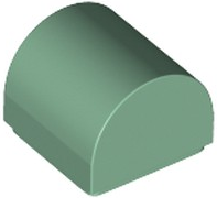 Brick Curved 1 x 1 x 2/3 Double Curved Top, No Studs in Sand Green