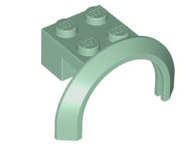 Wheel Arch, Mudguard 4 x 2 1/2 x 2 with 2 x 2 Plate in Sand Green