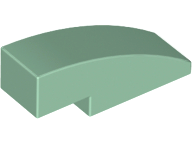 Brick Curved 3 x 1 No Studs in Sand Green