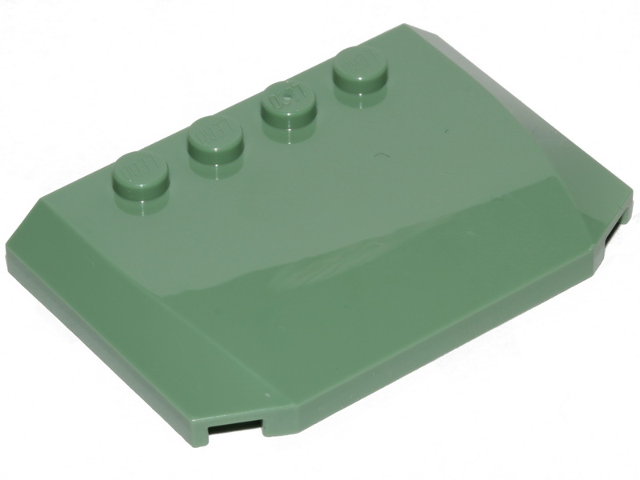 Brick Wedged, Curved Triple 4 x 6 x 2/3 with 4 Studs in Sand Green