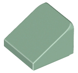 Brick Sloped 30° 1 x 1 x 2/3 (Cheese Slope) in Sand Green