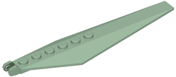 Hinge Plate 1 x 12 Locking with Angled Side Extensions and Tapered Ends, 7 Teeth in Sand Green