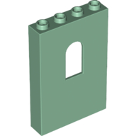 Panel 1 x 4 x 5 with Arched Window in Sand Green