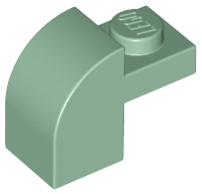 Brick Curved 1 x 2 x 1 1/3 with Curved Top in Sand Green