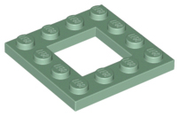 Plate Special 4 x 4 with 2 x 2 Opening in Sand Green