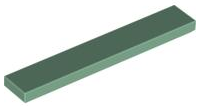 Tile 1 x 6 with Groove in Sand Green