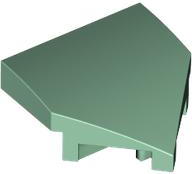 Brick Wedged, Curved 2 x 2 with Stud Notches in Sand Green