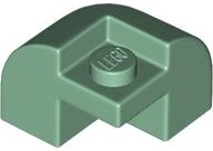 Brick Round, Curved 2 x 2 x 1 1/3, Corner in Sand Green