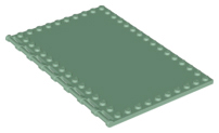 Plate Special 10 x 16 with Studs on Edges and Bar Handles on 1 Side in Sand Green