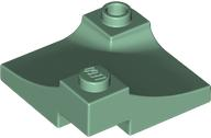 Brick Curved, Internal Double, 3 x 3 with 1/3 Inverted Cutout, Corner in Sand Green
