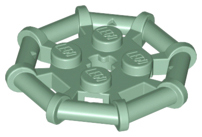 Plate Special 2 x 2 with Bar Frame Octagonal, Reinforced, Completely Round Studs in Sand Green
