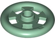 Plate Special Round 1 x 1 Stud with 3 x 3 Ring Around in Sand Green