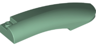 Brick Round, Curved 10 x 2 x 2 with Rounded End Right in Sand Green