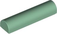 Brick Curved 1 x 4 x 2/3 Double, No Studs in Sand Green