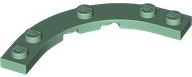 Plate Round Corner 5 x 5 with 4 x 4 Round Cutout in Sand Green