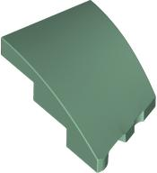 Brick Wedged, Curved 3 x 2 with Stud Notch Left in Sand Green