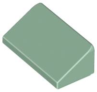 Brick Sloped 30° 1 x 2 x 2/3 in Sand Green