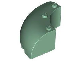 Brick Round Corner 6 x 6 x 2 in Sand Green