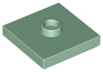 Plate Special 2 x 2 with Groove and Center Stud (Jumper) in Sand Green