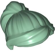 Hair Ponytail and Swept Sideways Fringe in Sand Green
