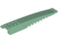 Brick Wedged, Curved 16 x 4 Triple without Inner Ridges in Sand Green