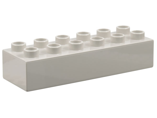Duplo Brick 2 x 6 in Very Light Gray
