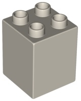 Duplo Brick 2 x 2 x 2 in Very Light Gray
