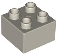 Duplo Brick 2 x 2 in Very Light Gray